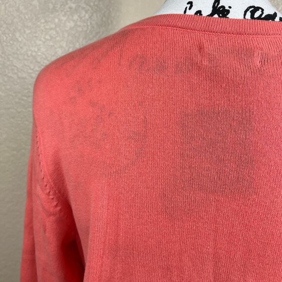 Croft & Barrow Coral Cardigan Sweater Fishnet Sweater size M coastal chic - Picture 14 of 15